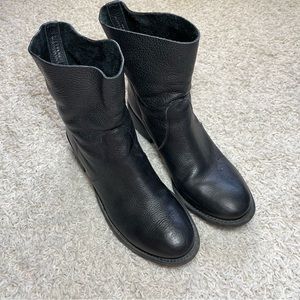 Tory Burch Black Leather Boots Size 9.5